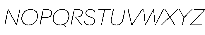 AlaskaVAR ThinItalic Instance Font UPPERCASE