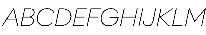 AlaskaVAR ThinItalicContrast Instance Font UPPERCASE