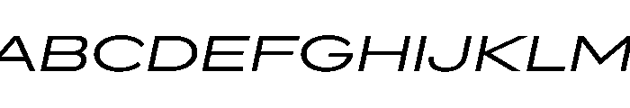 AlaskaVAR UltraExpandedBookItalic Instance Font UPPERCASE