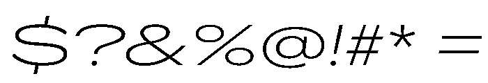 AlaskaVAR UltraExpandedExtraLightItalic Instance Font OTHER CHARS
