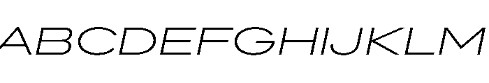 AlaskaVAR UltraExpandedExtraLightItalic Instance Font UPPERCASE