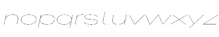 AlaskaVAR UltraExpandedHairlineItalic Instance Font LOWERCASE