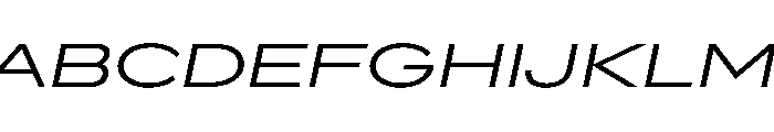 AlaskaVAR UltraExpandedLightItalicContrast Instance Font UPPERCASE
