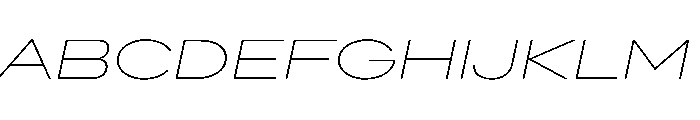 AlaskaVAR UltraExpandedThinItalic Instance Font UPPERCASE