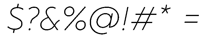 AlbulaPro ExtraLightOblique Font OTHER CHARS