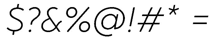 AlbulaPro LightOblique Font OTHER CHARS