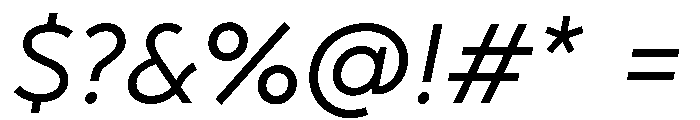 AlbulaPro Oblique Font OTHER CHARS