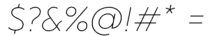 AlbulaPro ThinOblique Font OTHER CHARS