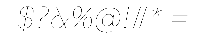 Alcyone ThinItalic Font OTHER CHARS