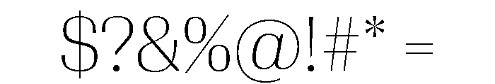 Algebra Display Thin Font OTHER CHARS