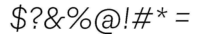 AlgorytmClear ExtralightItalic Font OTHER CHARS