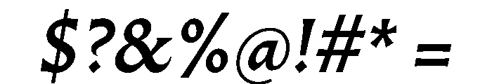 Almost GothicMediumItalic Font OTHER CHARS