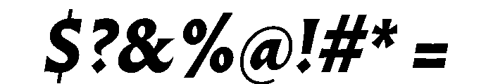 AlmostDisplay GothicBlackItalic Font OTHER CHARS