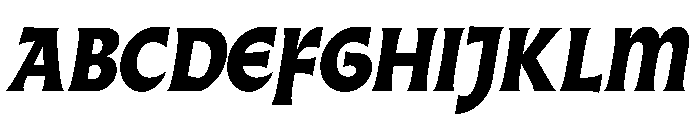 AlmostDisplay GothicHeavyItalic Font UPPERCASE