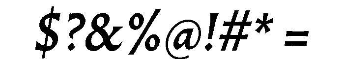 AlmostDisplay GothicMediumItalic Font OTHER CHARS