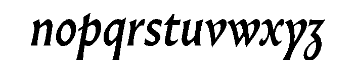 AlmostDisplay GothicMediumItalic Font LOWERCASE