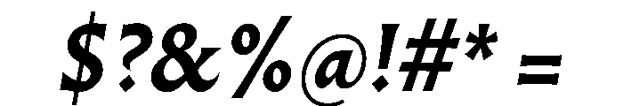 AlmostDisplay RomanBoldItalic Font OTHER CHARS