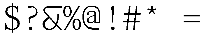 AlohaVAR Light Instance Font OTHER CHARS