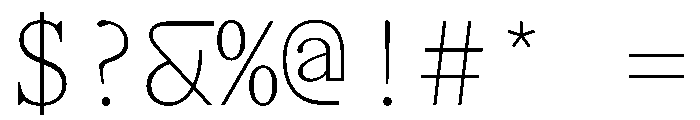 AlohaVAR Thin Instance Font OTHER CHARS