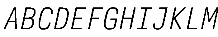AlpagaVAR CondensedExtraLightItalic Instance Font UPPERCASE