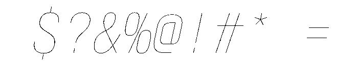 AlpagaVAR CondensedHairlineItalic Instance Font OTHER CHARS