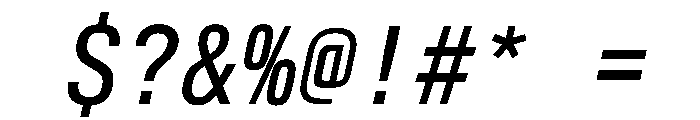 AlpagaVAR CondensedItalic Instance Font OTHER CHARS