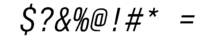 AlpagaVAR CondensedLightItalic Instance Font OTHER CHARS