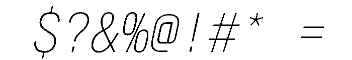 AlpagaVAR CondensedThinItalic Instance Font OTHER CHARS