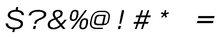 AlpagaVAR ExpandedLightItalic Instance Font OTHER CHARS