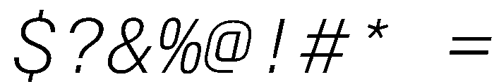 AlpagaVAR ExtraLightItalic Instance Font OTHER CHARS