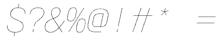 AlpagaVAR HairlineItalic Instance Font OTHER CHARS