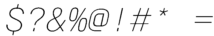 AlpagaVAR ThinItalic Instance Font OTHER CHARS