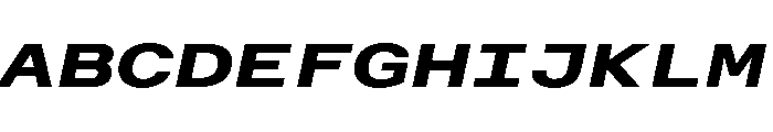 AlpagaVAR UltraExpandedBoldItalic Instance Font UPPERCASE