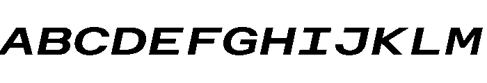 AlpagaVAR UltraExpandedSemiBoldItalic Instance Font UPPERCASE