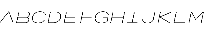 AlpagaVAR UltraExpandedThinItalic Instance Font UPPERCASE