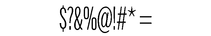 Alternate Gothic Compressed Semi Light Font OTHER CHARS