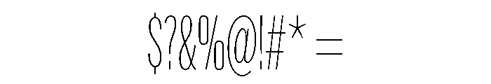 Alternate Gothic Compressed Thin Font OTHER CHARS