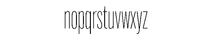 Alternate Gothic Compressed Thin Font LOWERCASE