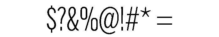 Alternate Gothic Condensed Semi Light Font OTHER CHARS