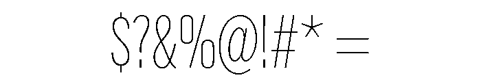 Alternate Gothic Condensed Thin Font OTHER CHARS