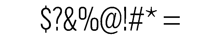 Alternate Gothic Semi Light Font OTHER CHARS