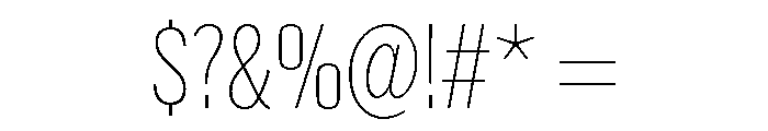 Alternate Gothic Thin Font OTHER CHARS