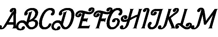 Amelia Barbie Italic Font UPPERCASE