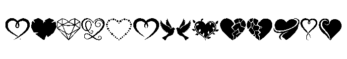 Amora Glyph Font UPPERCASE