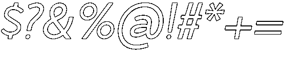 AMERICA  SLANT OUTLINE Regular otf (400) Font OTHER CHARS