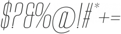 Amelia Display Thin Italic otf (100) Font OTHER CHARS