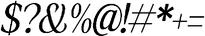 Amnesist Italic otf (400) Font OTHER CHARS
