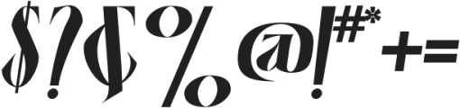 Amorvis Condensed Bold italic otf (700) Font OTHER CHARS