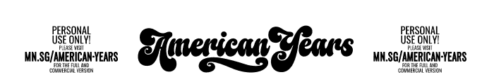 American Years PERSONAL USE Regular Font OTHER CHARS