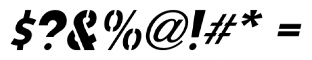 Amateur Stencil JNL Oblique Font OTHER CHARS
